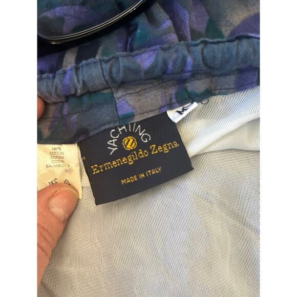 Vintage Yachting Zegna Swimsuit Bathing Swim Trunks Shorts Purple Black M men’s - Picture 6 of 14